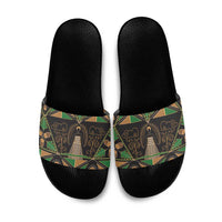 Ukraine Pysanky Pattern Slide Sandals Berehynia Guardian Folk Art