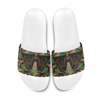 Ukraine Pysanky Pattern Slide Sandals Berehynia Guardian Folk Art