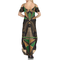 Ukraine Pysanky Pattern Summer Maxi Dress Berehynia Guardian Folk Art