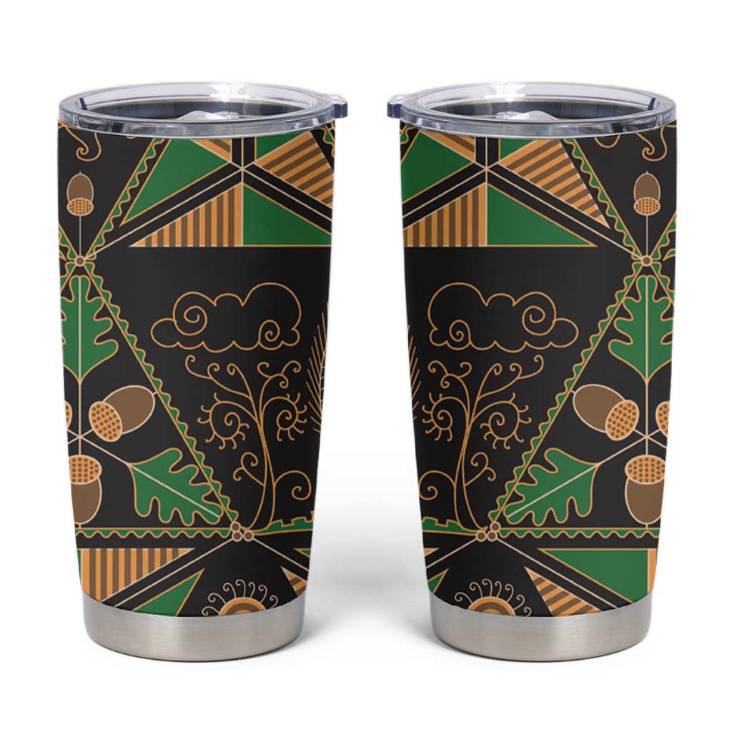 Ukraine Pysanky Pattern Tumbler Cup Berehynia Guardian Folk Art