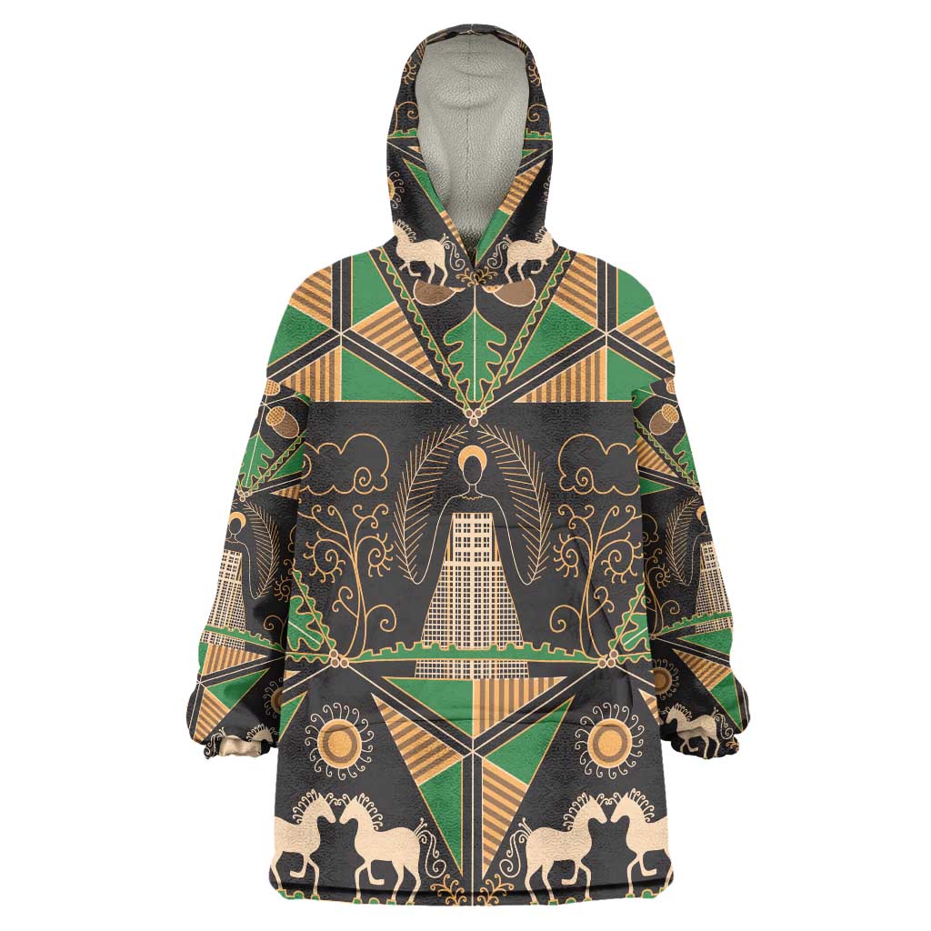 Ukraine Pysanky Pattern Wearable Blanket Hoodie Berehynia Guardian Folk Art