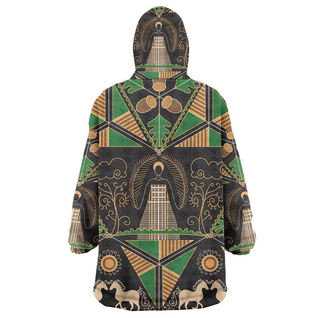 Ukraine Pysanky Pattern Wearable Blanket Hoodie Berehynia Guardian Folk Art