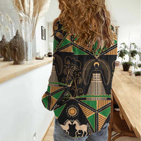 Ukraine Pysanky Pattern Women Casual Shirt Berehynia Guardian Folk Art