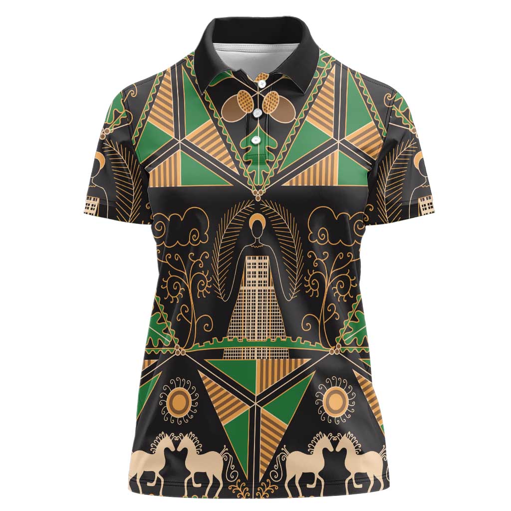 Ukraine Pysanky Pattern Women Polo Shirt Berehynia Guardian Folk Art