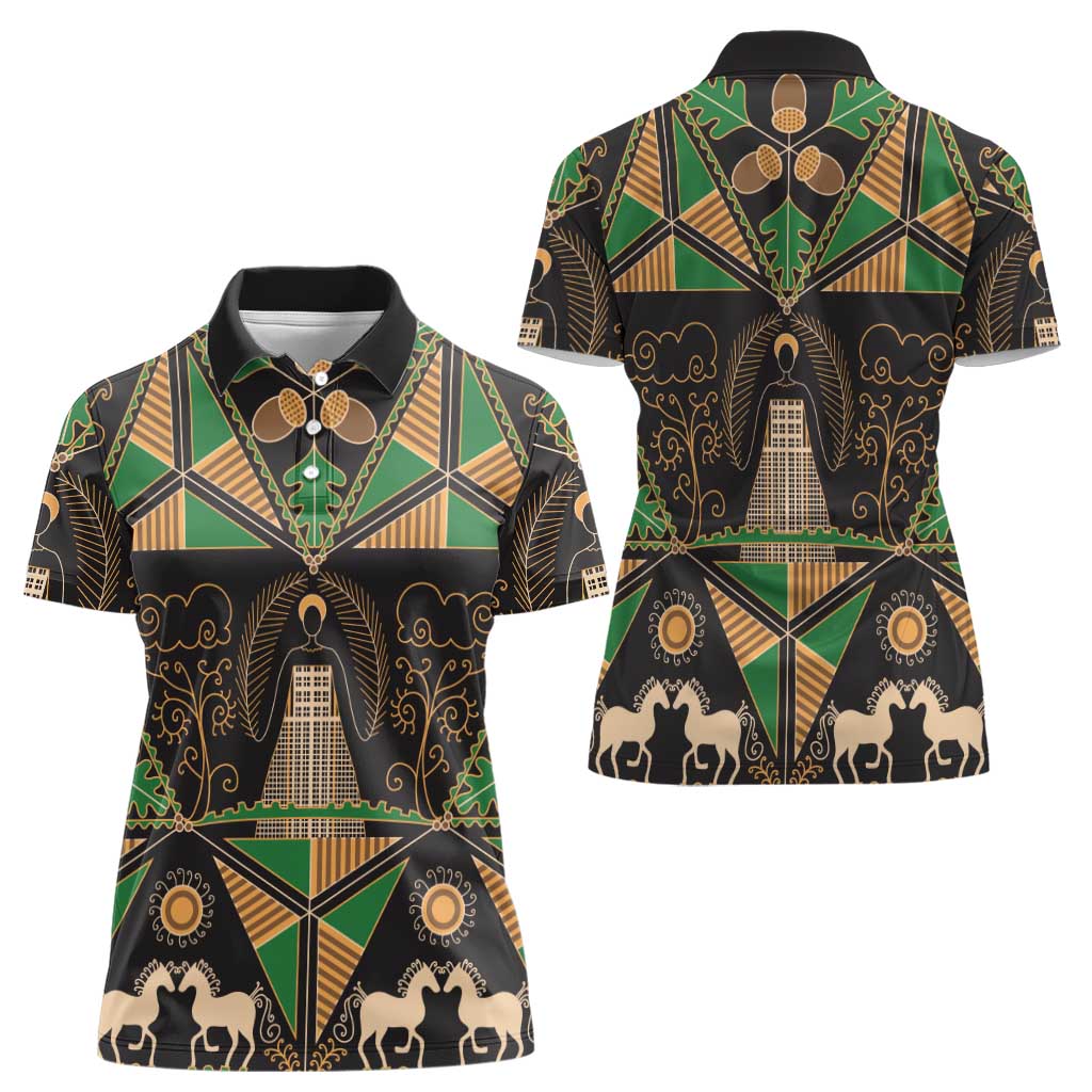 Ukraine Pysanky Pattern Women Polo Shirt Berehynia Guardian Folk Art