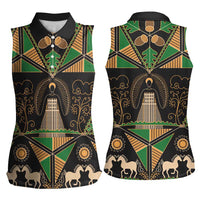 Ukraine Pysanky Pattern Women Sleeveless Polo Shirt Berehynia Guardian Folk Art
