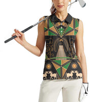 Ukraine Pysanky Pattern Women Sleeveless Polo Shirt Berehynia Guardian Folk Art