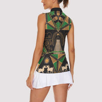 Ukraine Pysanky Pattern Women Sleeveless Polo Shirt Berehynia Guardian Folk Art