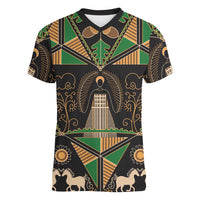 Ukraine Pysanky Pattern Women V-Neck T-Shirt Berehynia Guardian Folk Art