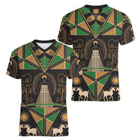 Ukraine Pysanky Pattern Women V-Neck T-Shirt Berehynia Guardian Folk Art