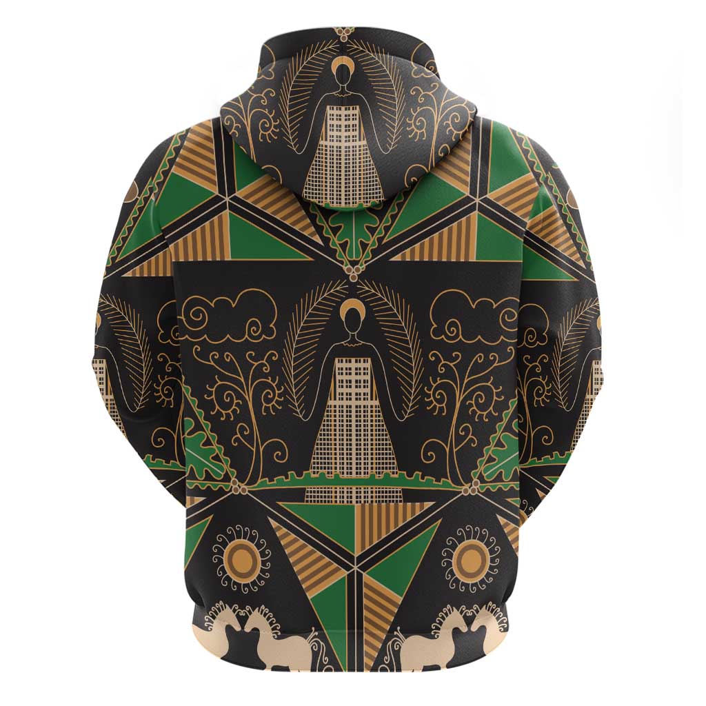Ukraine Pysanky Pattern Zip Hoodie Berehynia Guardian Folk Art