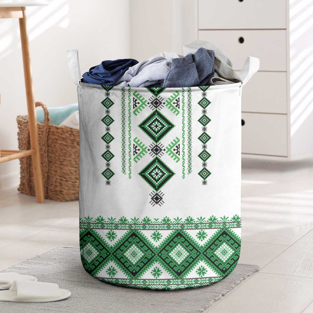 Ukraine Vyshyvanka Inspired Laundry Basket Ukrainian Traditional Folk Pattern