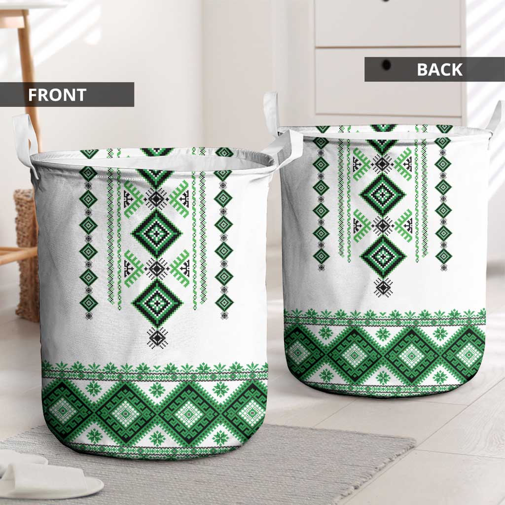 Ukraine Vyshyvanka Inspired Laundry Basket Ukrainian Traditional Folk Pattern