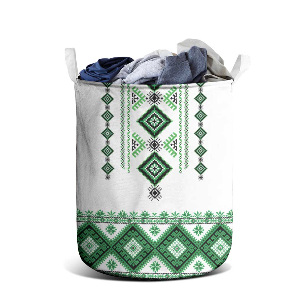Ukraine Vyshyvanka Inspired Laundry Basket Ukrainian Traditional Folk Pattern