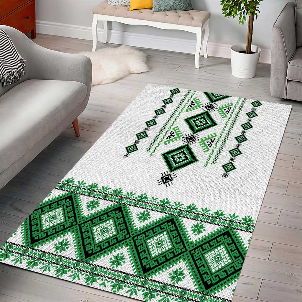 Ukraine Vyshyvanka Inspired Area Rug Ukrainian Traditional Folk Pattern