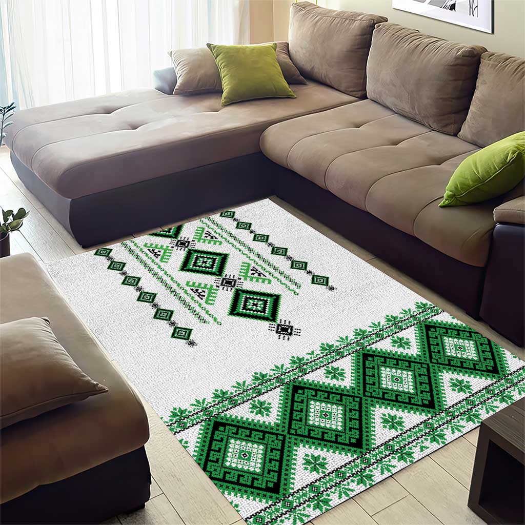 Ukraine Vyshyvanka Inspired Area Rug Ukrainian Traditional Folk Pattern