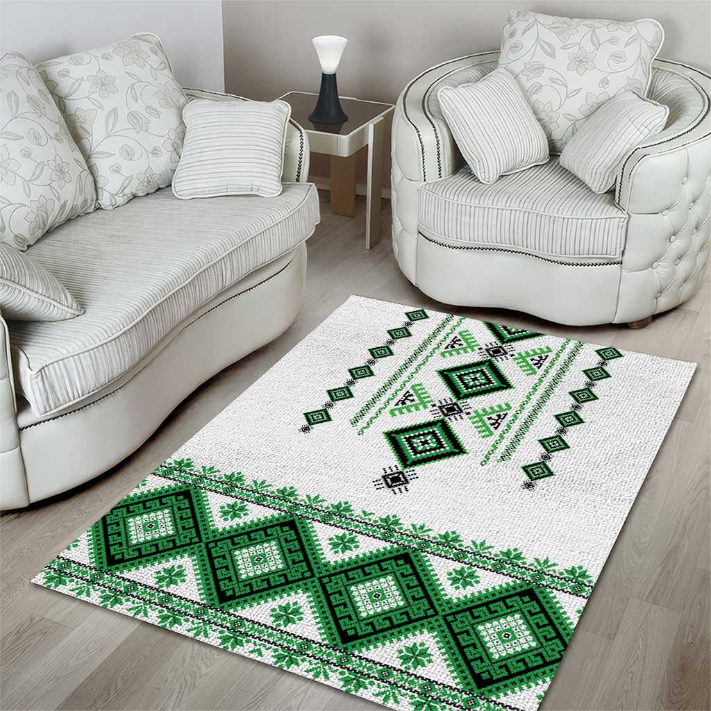 Ukraine Vyshyvanka Inspired Area Rug Ukrainian Traditional Folk Pattern