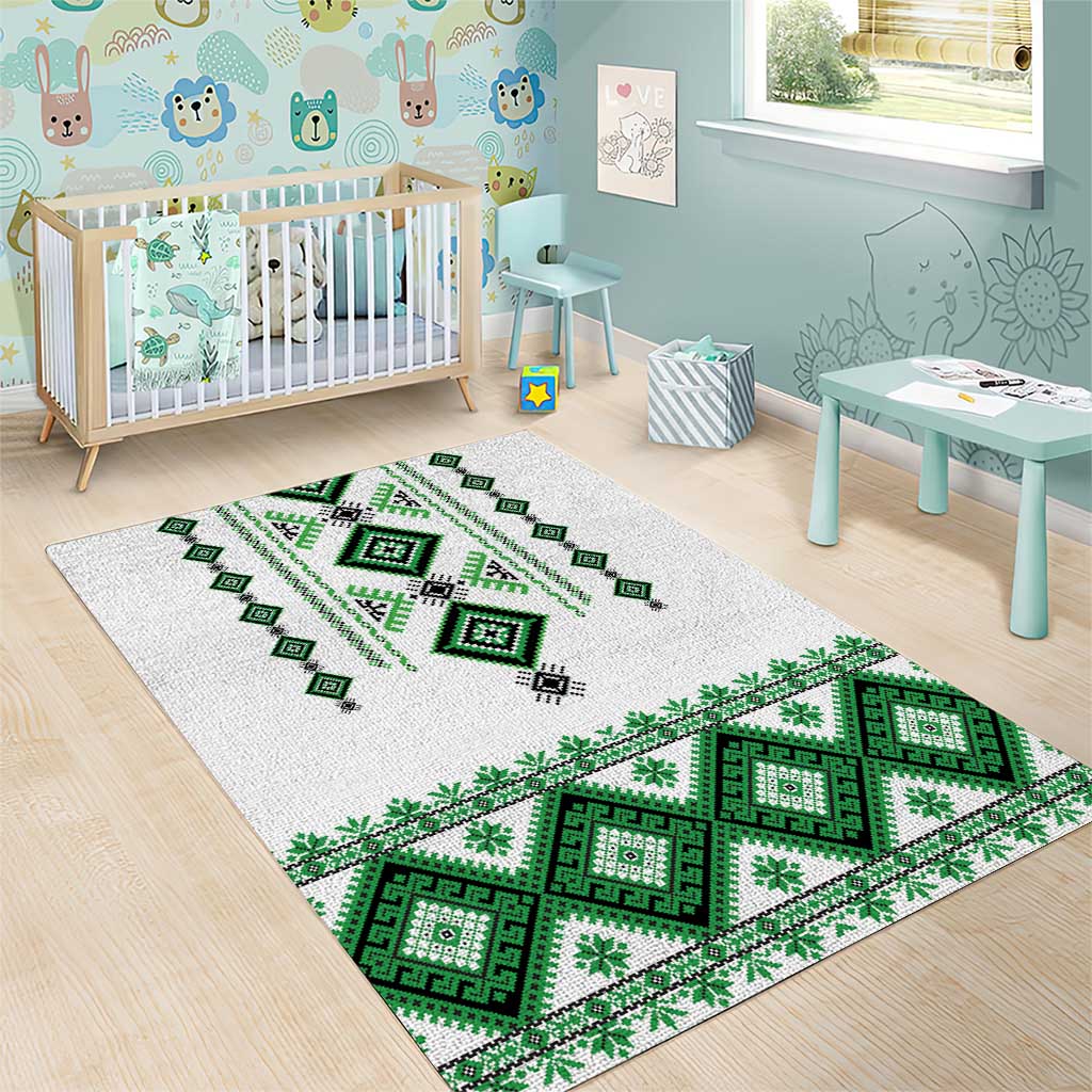 Ukraine Vyshyvanka Inspired Area Rug Ukrainian Traditional Folk Pattern