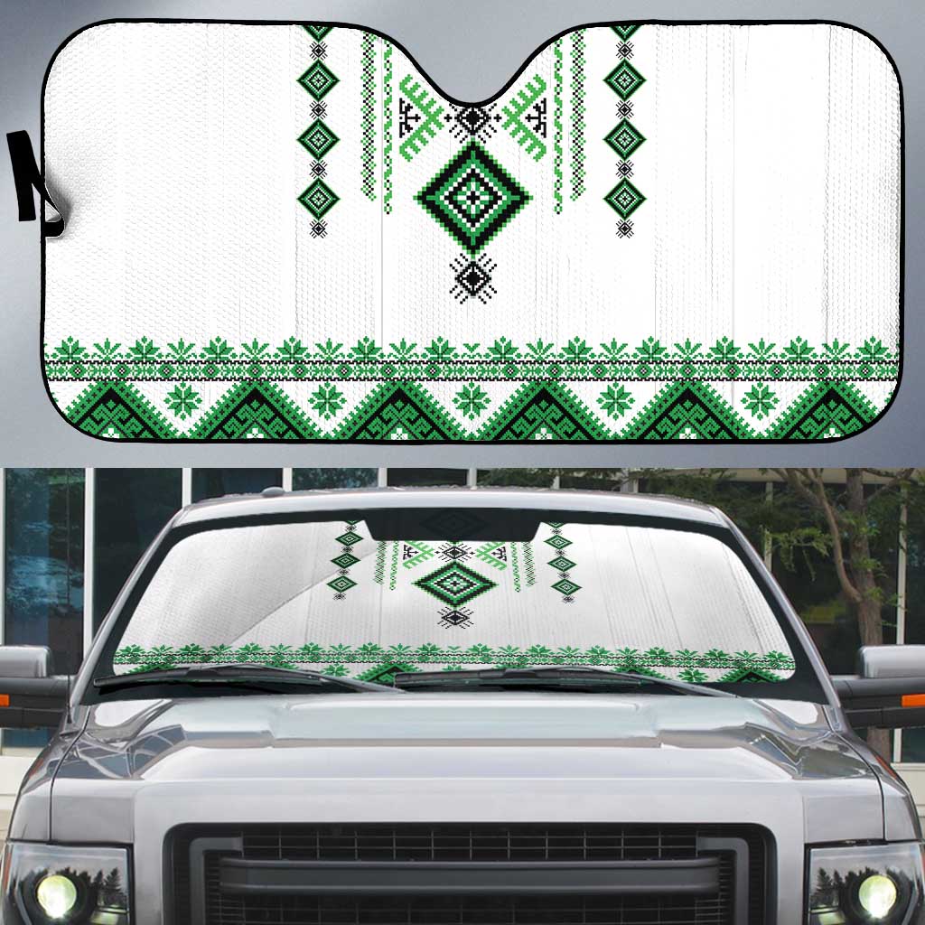 Ukraine Vyshyvanka Inspired Auto Sun Shade Ukrainian Traditional Folk Pattern