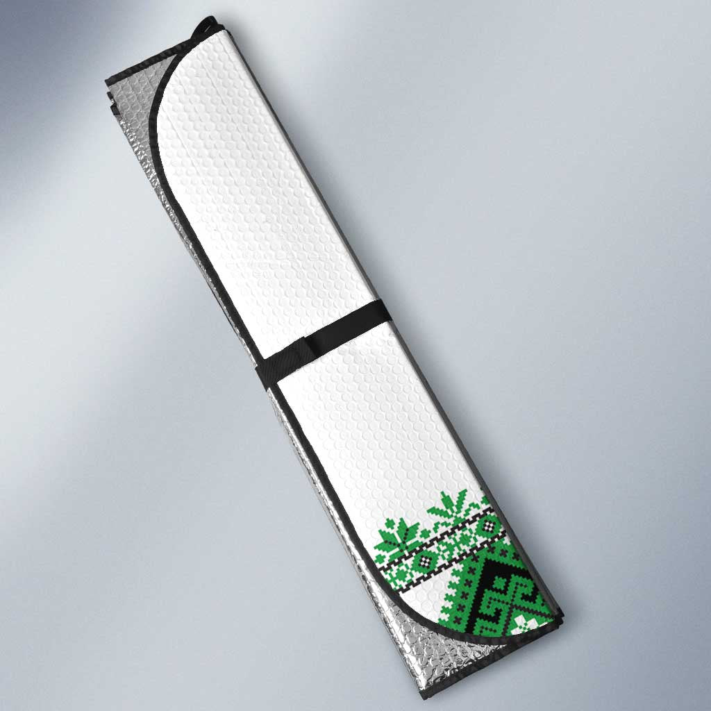 Ukraine Vyshyvanka Inspired Auto Sun Shade Ukrainian Traditional Folk Pattern