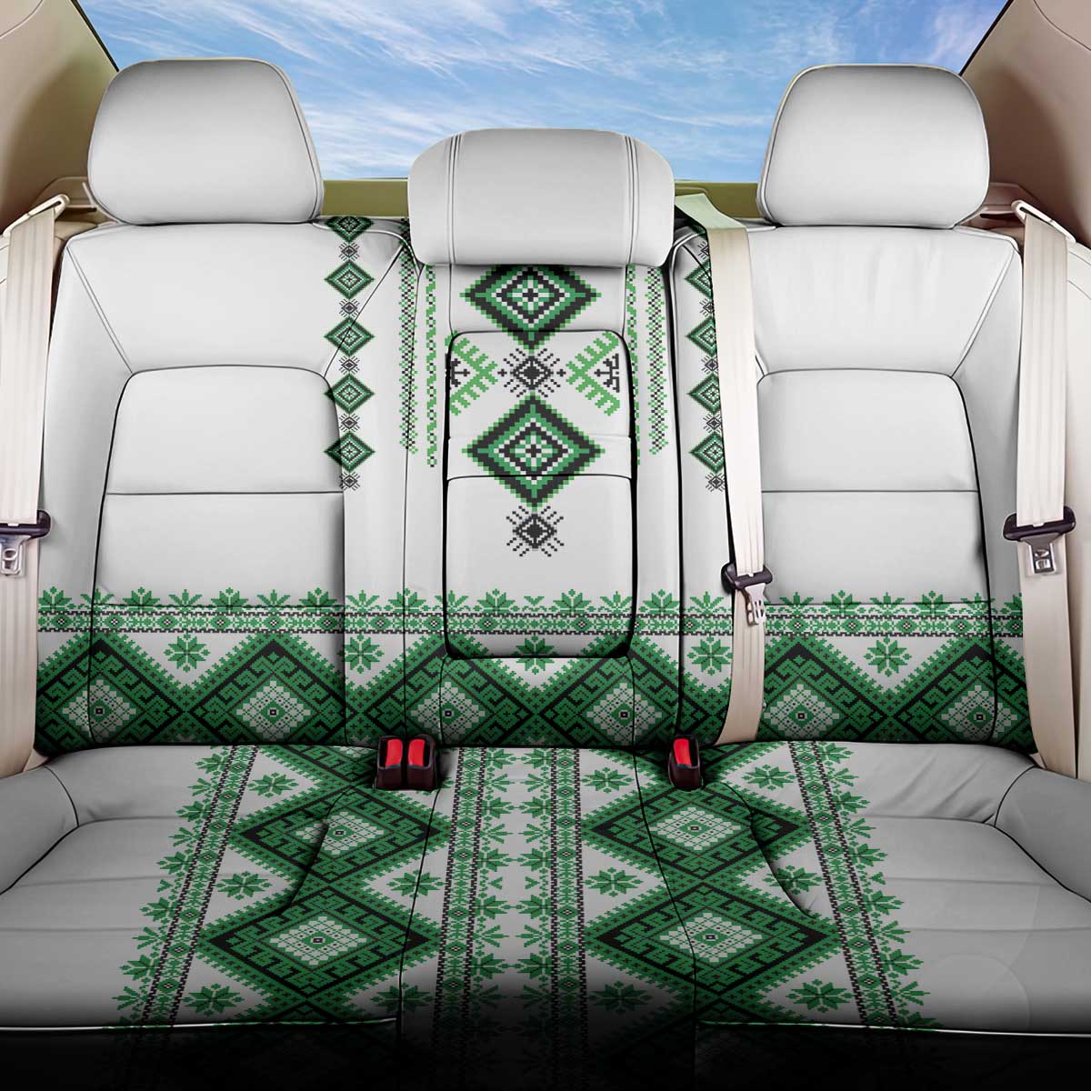 Ukraine Vyshyvanka Inspired Back Car Seat Cover Ukrainian Traditional Folk Pattern