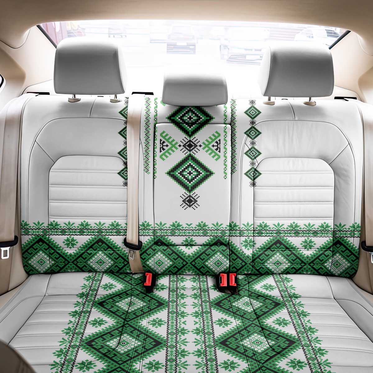 Ukraine Vyshyvanka Inspired Back Car Seat Cover Ukrainian Traditional Folk Pattern