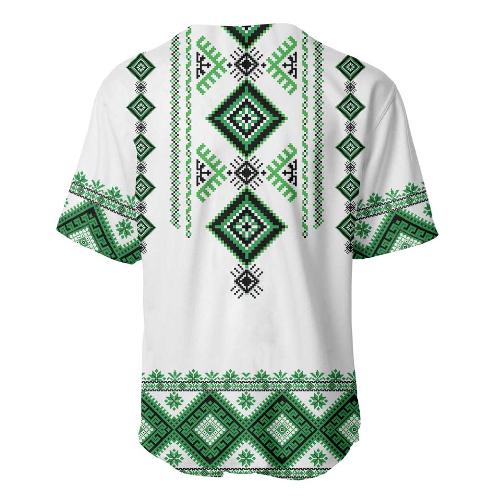 Ukraine Vyshyvanka Inspired Baseball Jersey Ukrainian Traditional Folk Pattern