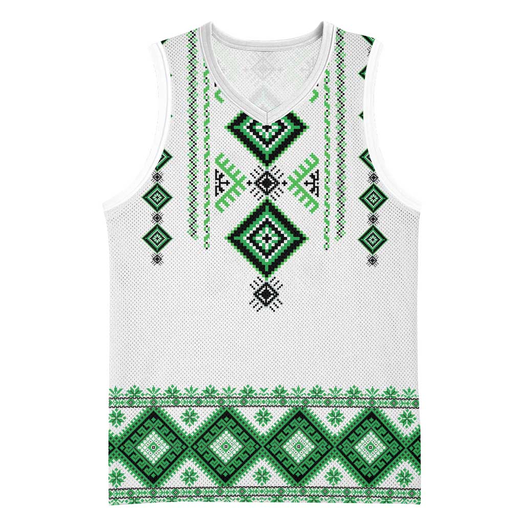 Ukraine Vyshyvanka Inspired Basketball Jersey Ukrainian Traditional Folk Pattern