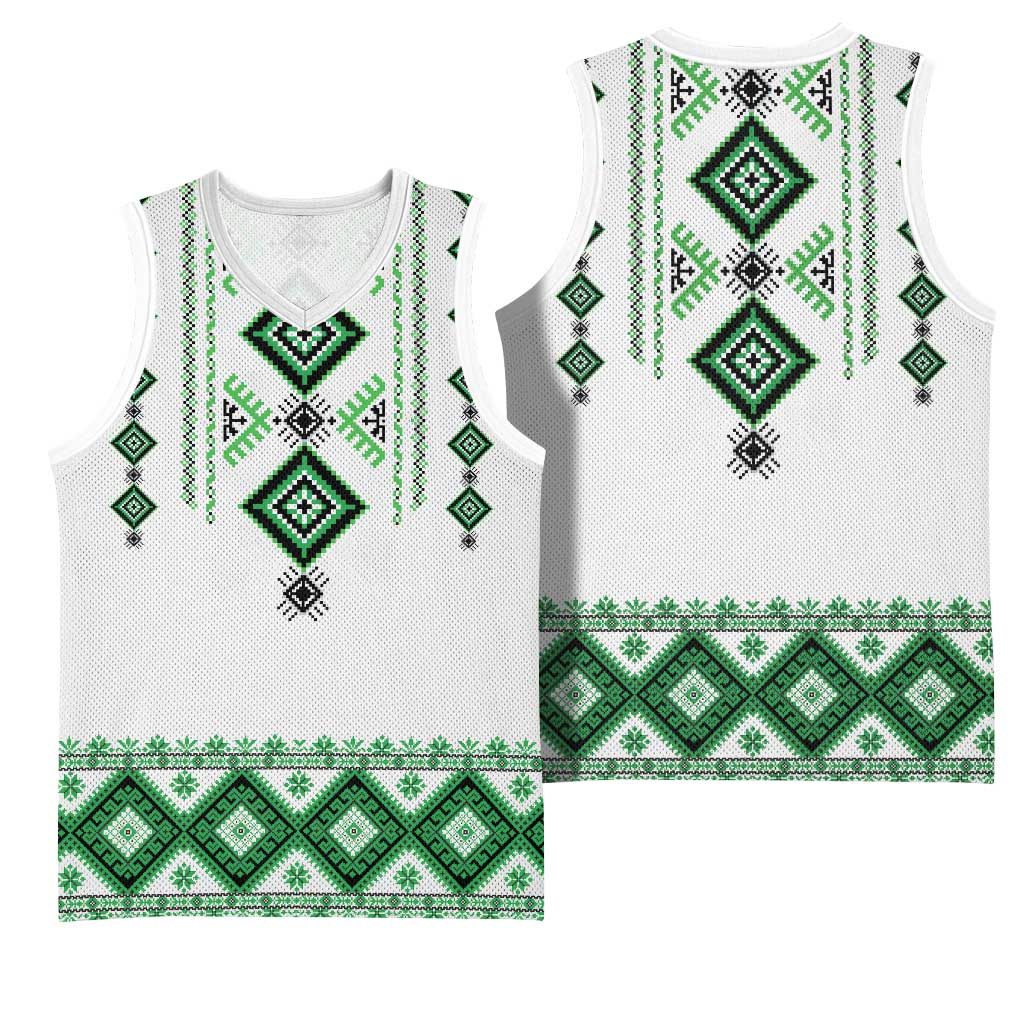 Ukraine Vyshyvanka Inspired Basketball Jersey Ukrainian Traditional Folk Pattern