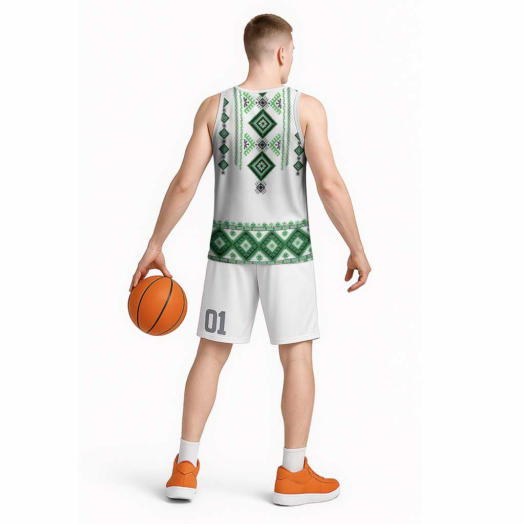 Ukraine Vyshyvanka Inspired Basketball Jersey Ukrainian Traditional Folk Pattern