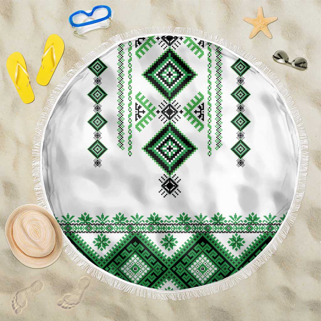 Ukraine Vyshyvanka Inspired Beach Blanket Ukrainian Traditional Folk Pattern