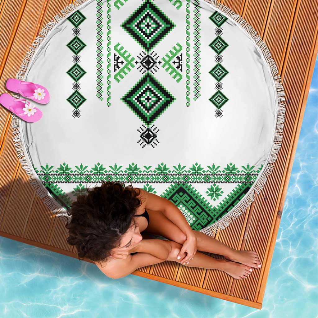 Ukraine Vyshyvanka Inspired Beach Blanket Ukrainian Traditional Folk Pattern