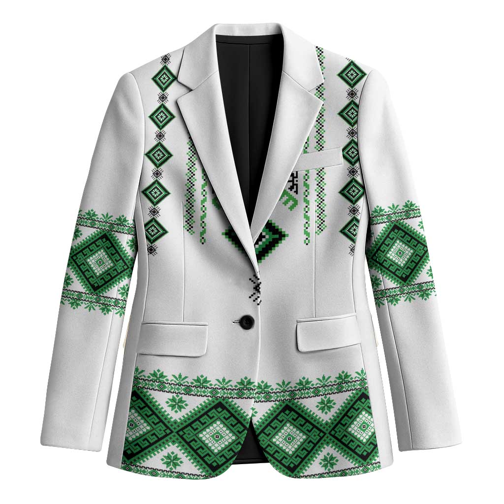 Ukraine Vyshyvanka Inspired Blazer Ukrainian Traditional Folk Pattern