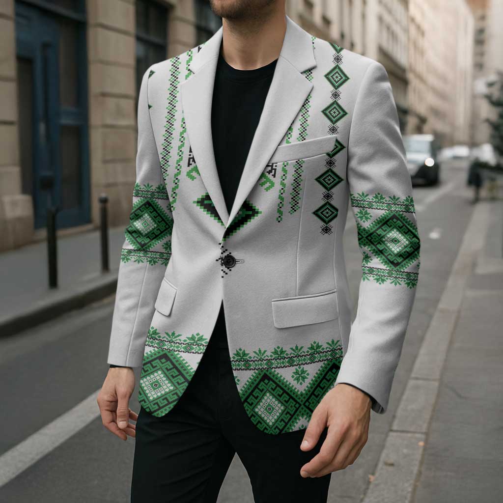 Ukraine Vyshyvanka Inspired Blazer Ukrainian Traditional Folk Pattern