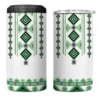 Ukraine Vyshyvanka Inspired 4 in 1 Can Cooler Tumbler Ukrainian Traditional Folk Pattern