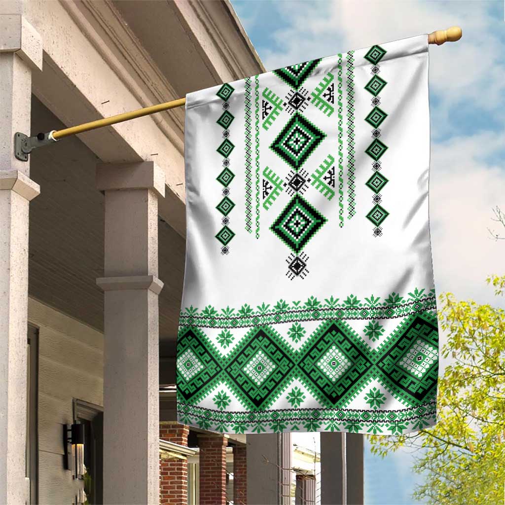 Ukraine Vyshyvanka Inspired Garden Flag Ukrainian Traditional Folk Pattern