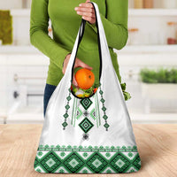 Ukraine Vyshyvanka Inspired Grocery Bag Ukrainian Traditional Folk Pattern