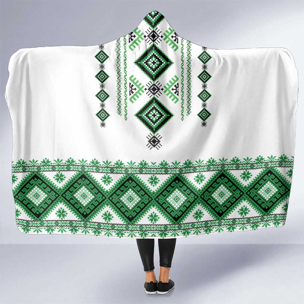 Ukraine Vyshyvanka Inspired Hooded Blanket Ukrainian Traditional Folk Pattern