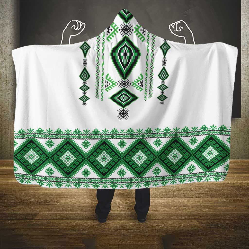 Ukraine Vyshyvanka Inspired Hooded Blanket Ukrainian Traditional Folk Pattern