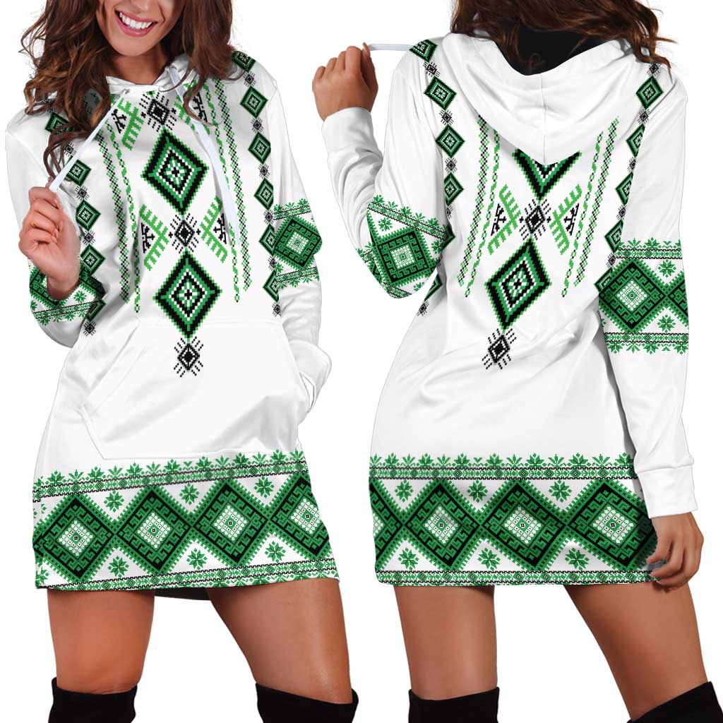 Ukraine Vyshyvanka Inspired Hoodie Dress Ukrainian Traditional Folk Pattern