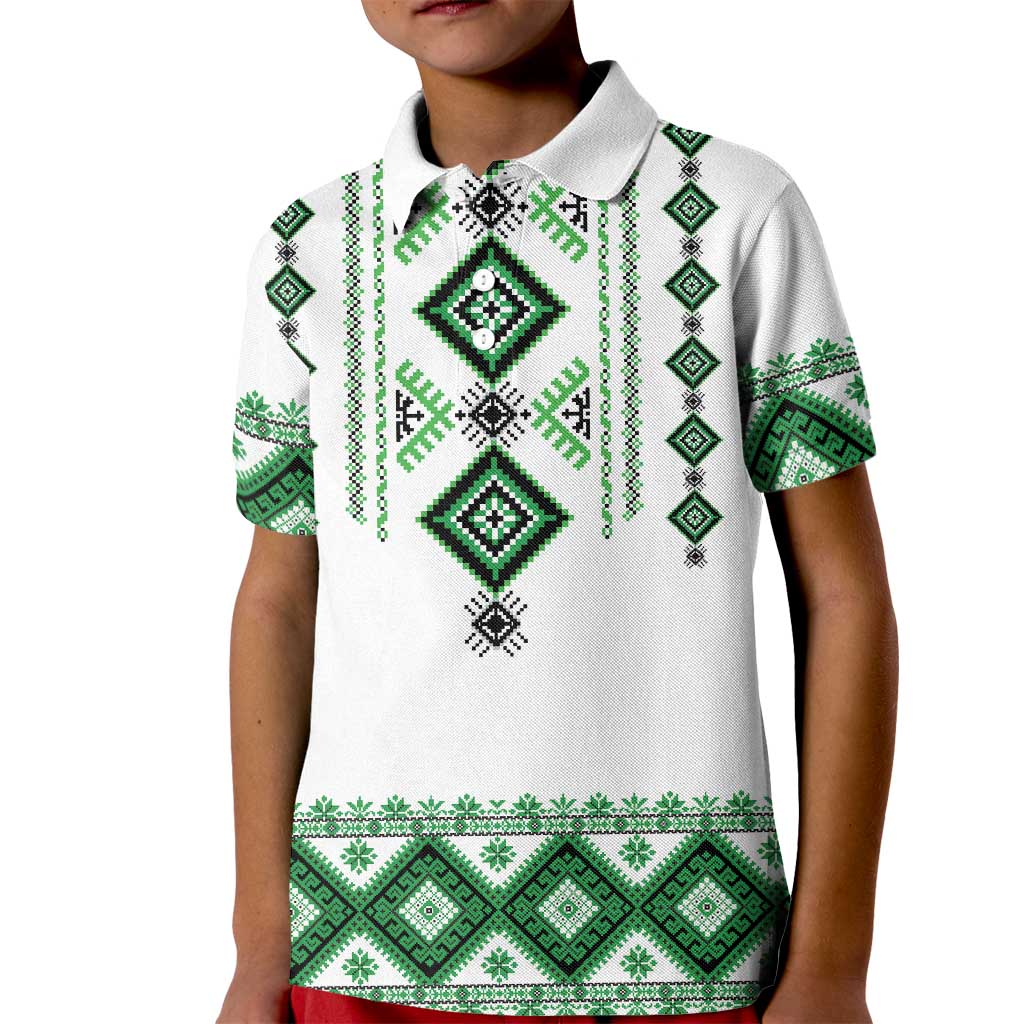 Ukraine Vyshyvanka Inspired Kid Polo Shirt Ukrainian Traditional Folk Pattern