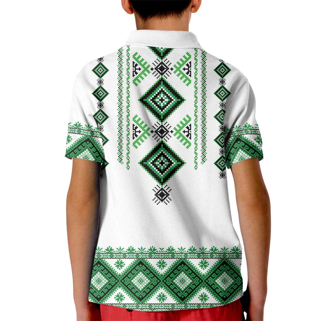 Ukraine Vyshyvanka Inspired Kid Polo Shirt Ukrainian Traditional Folk Pattern
