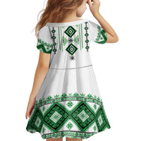 Ukraine Vyshyvanka Inspired Kid Short Sleeve Dress Ukrainian Traditional Folk Pattern