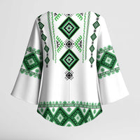 Ukraine Vyshyvanka Inspired Kimono Sleeve Blouse Ukrainian Traditional Folk Pattern
