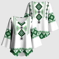 Ukraine Vyshyvanka Inspired Kimono Sleeve Blouse Ukrainian Traditional Folk Pattern
