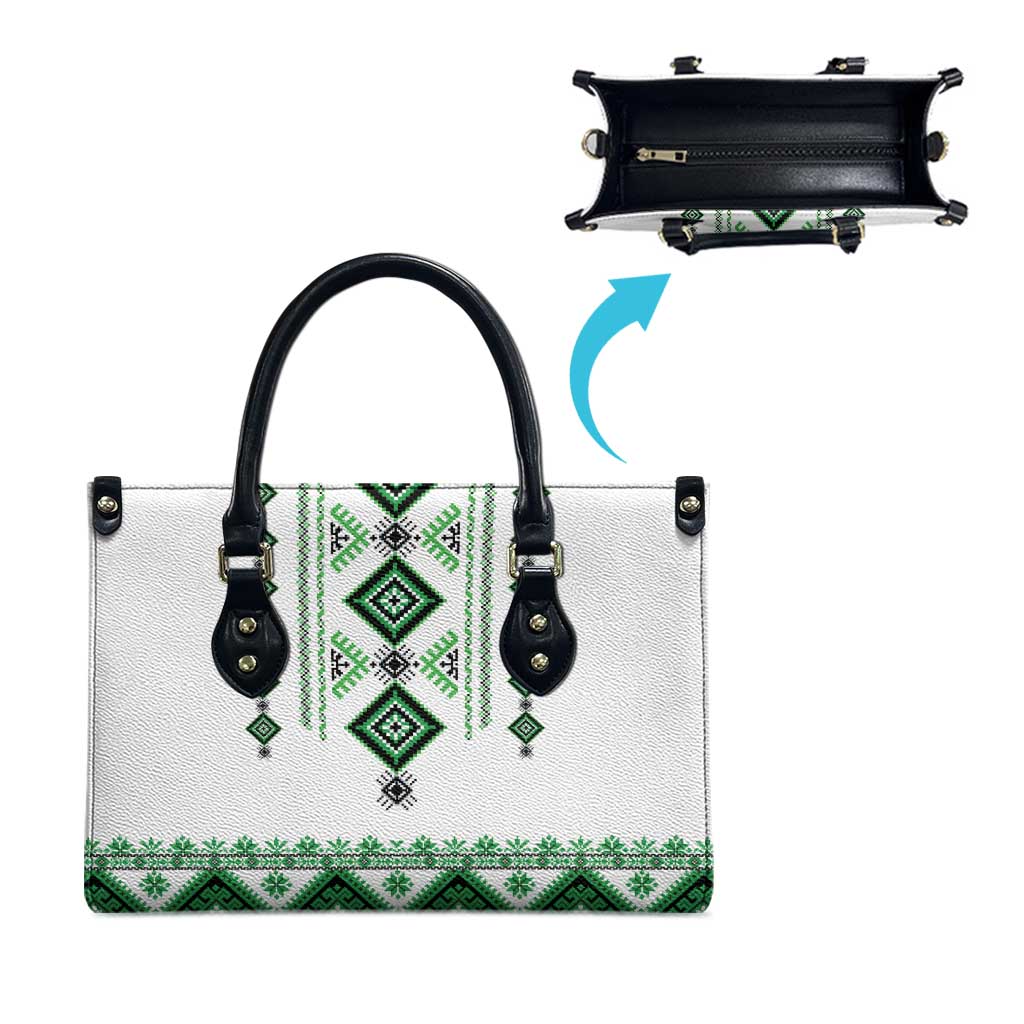 Ukraine Vyshyvanka Inspired Leather Bag Ukrainian Traditional Folk Pattern