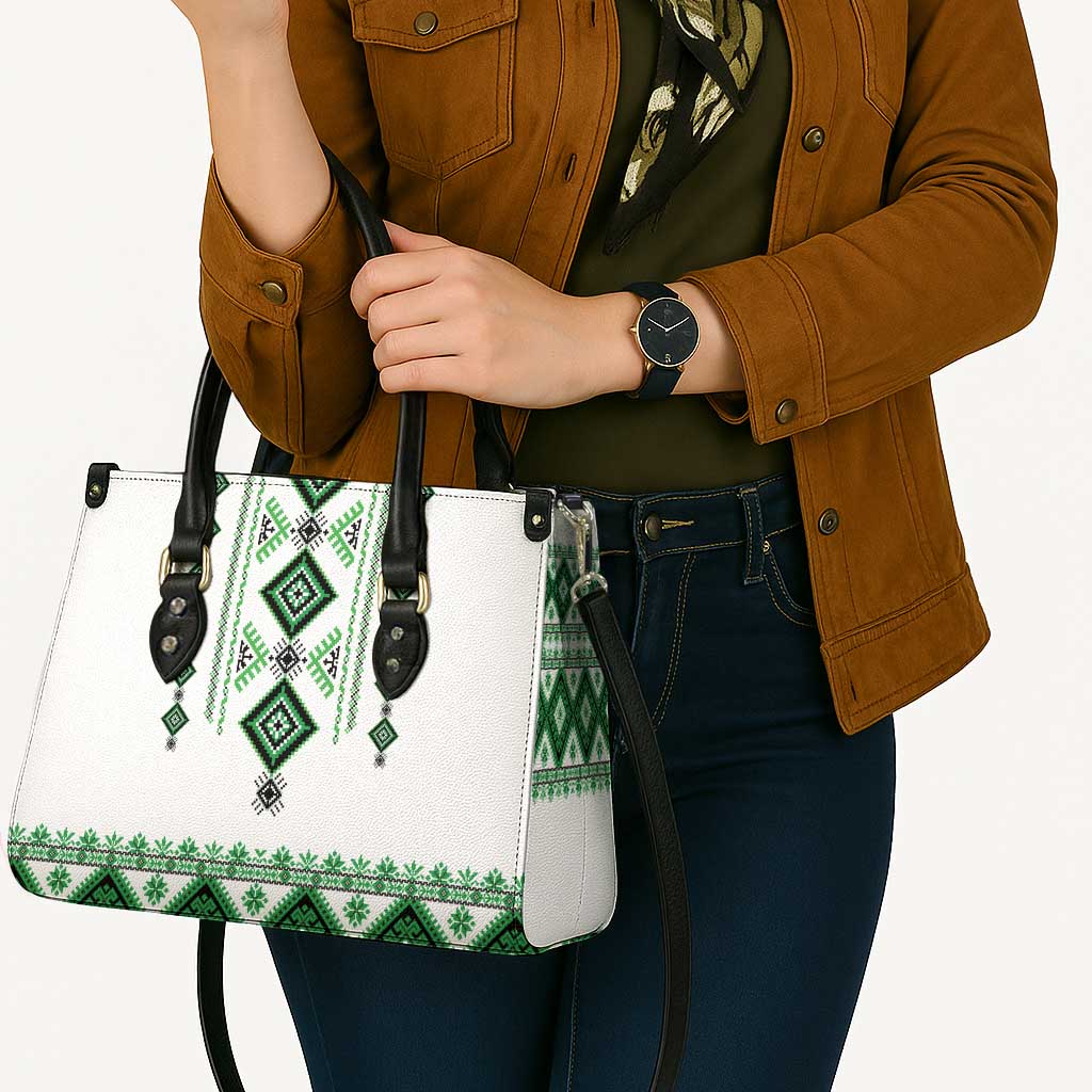 Ukraine Vyshyvanka Inspired Leather Bag Ukrainian Traditional Folk Pattern