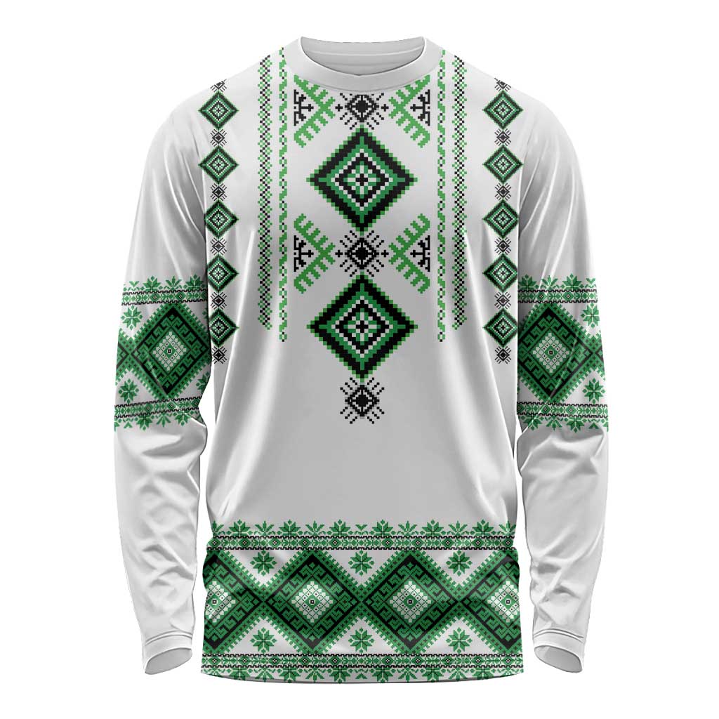 Ukraine Vyshyvanka Inspired Long Sleeve Shirt Ukrainian Traditional Folk Pattern