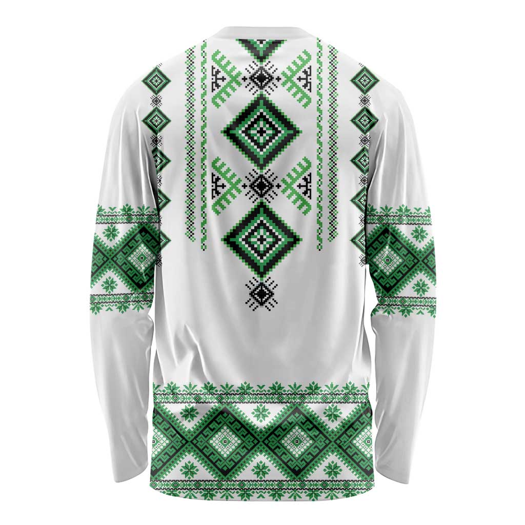 Ukraine Vyshyvanka Inspired Long Sleeve Shirt Ukrainian Traditional Folk Pattern