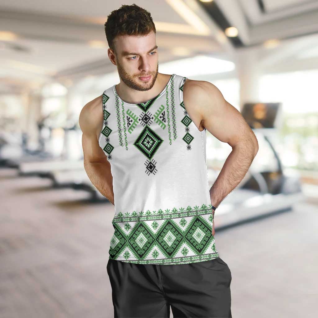 Ukraine Vyshyvanka Inspired Men Tank Top Ukrainian Traditional Folk Pattern